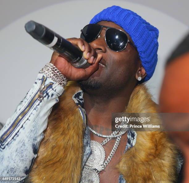 Rapper Ralo attends Ralo Signing Party Hosted By Gucci Mane at Josephine Lounge on March 6, 2017 in Atlanta, Georgia.