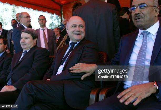 Algerian National Security's General Major Abdelghani Hamel , French Interior Minister Bruno Le Roux and Algerian Interior Minister Noureddine Bedoui...