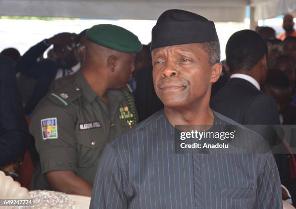 Vice-President of Nigeria, Yemi Osinbajo attends the ground breaking ceremony for the Nigerian Railway modernization project at Nigeria Railway...