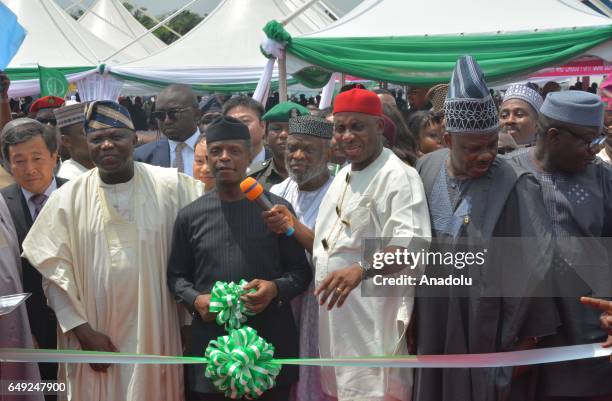 Vice-President of Nigeria, Yemi Osinbajo attends the ground breaking ceremony for the Nigerian Railway modernization project at Nigeria Railway...