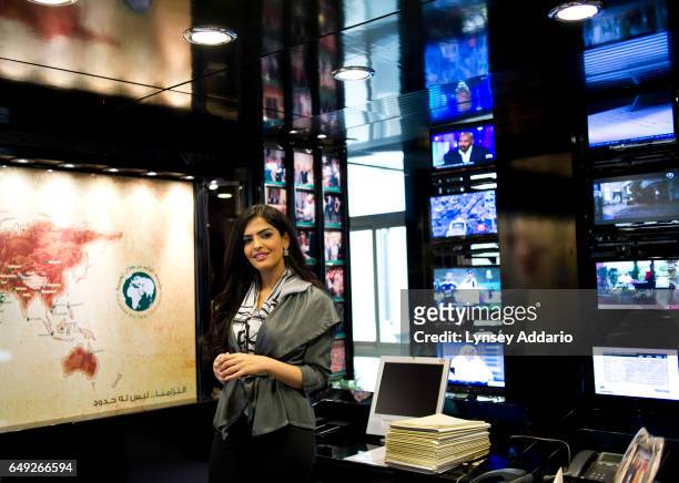 Her Highness Princess Ameerah Al-Taweel, the fourth wife of Prince Al-Waleed bin Talal, poses for a portrait in her office in Riyadh, Saudi Arabia,...