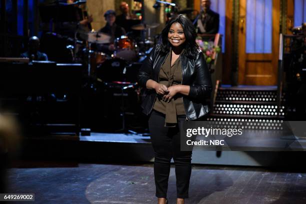 Octavia Spencer" Episode 1719 -- Pictured: Host Octavia Spencer delivers the monologue on March 4, 2017 --