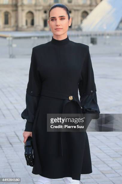 Jennifer Connelly arrives at the Louis Vuitton show as part of the Paris Fashion Week Womenswear Fall/Winter 2017/2018 on March 7, 2017 in Paris,...