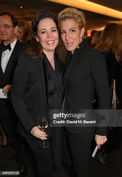 Olivia Colman and Tamsin Greig attend 'Up Next: The National Theatre's Annual Fundraising Gala" at The National Theatre on March 7, 2017 in London,...