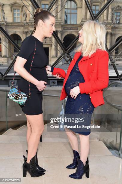 Adele Exarchopoulos and Camille Seydoux attend the Louis Vuitton show as part of the Paris Fashion Week Womenswear Fall/Winter 2017/2018 on March 7,...