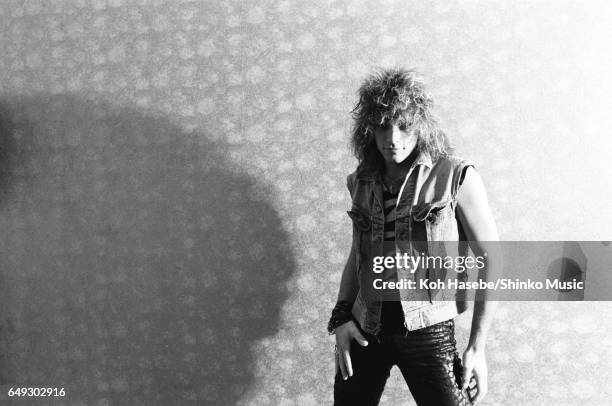 Photographing Jon Bon Jovi in ??a hotel room, August 4th, 1984.