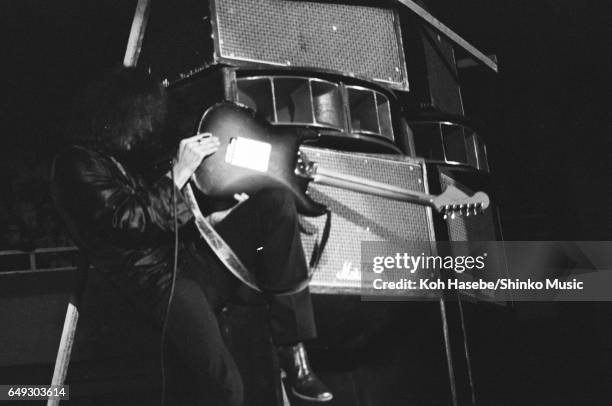 Ritchie Blackmore playing guitar with Deep Purple at Nippon Budokan, August 17th, 1972.