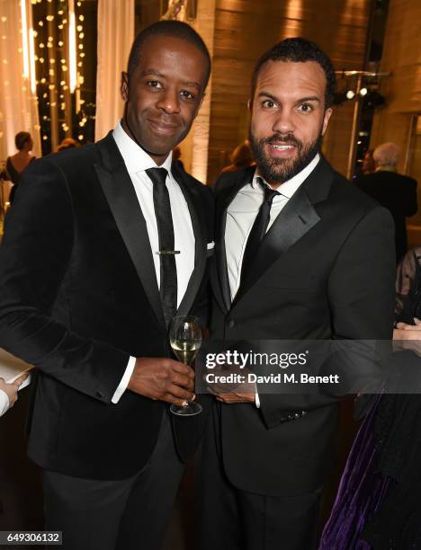 Adrian Lester and O.T. Fagbenle and attend 'Up Next: The National Theatre's Annual Fundraising Gala" at The National Theatre on March 7, 2017 in...