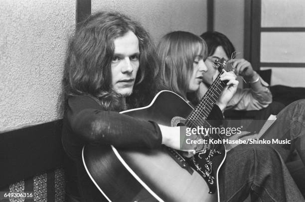 Paul Kossoff is interviewed with guitar at a Japanese Restaurant, April 1970.
