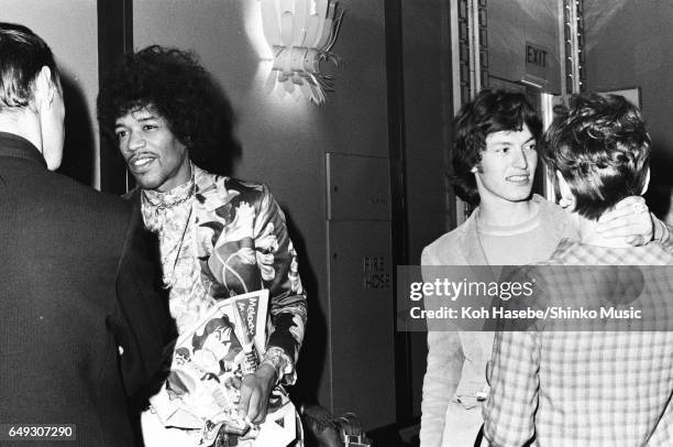 Jimi Hendrix and Steve Winwood at Melody Maker Pop Poll Awards Reception Party, September 16th, 1967.