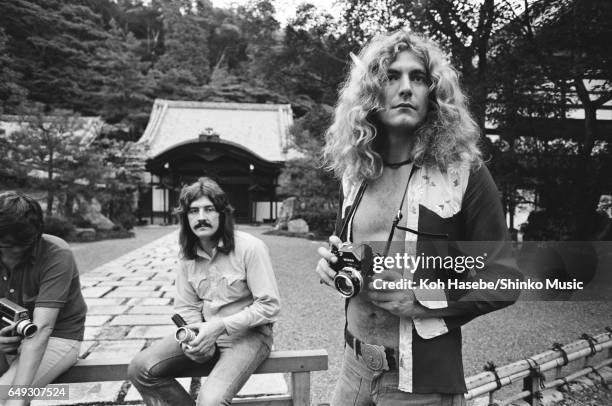 Led Zeppelin at a shrine in Hiroshima, September 26th, 1971.