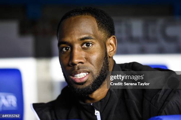 Vurnon Anita of Newcastle United sits in the dugout during the Sky Bet Championship Match between Reading and Newcastle United at the Madjeski...
