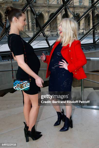 Adele Exarchopoulos and Camille Seydoux attend the Louis Vuitton show as part of the Paris Fashion Week Womenswear Fall/Winter 2017/2018 on March 7,...