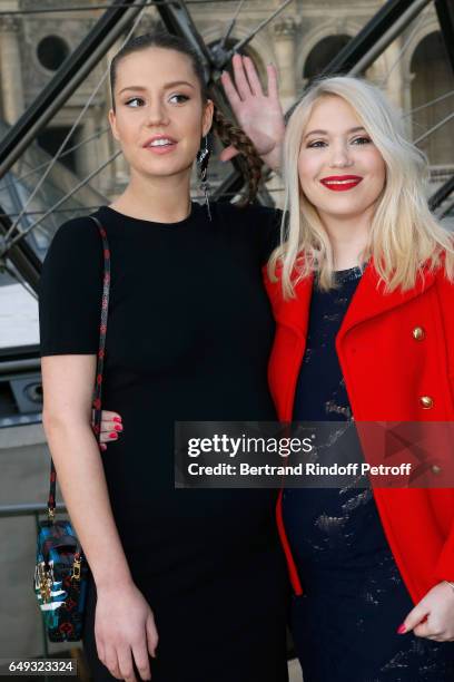 Adele Exarchopoulos and Camille Seydoux attend the Louis Vuitton show as part of the Paris Fashion Week Womenswear Fall/Winter 2017/2018 on March 7,...