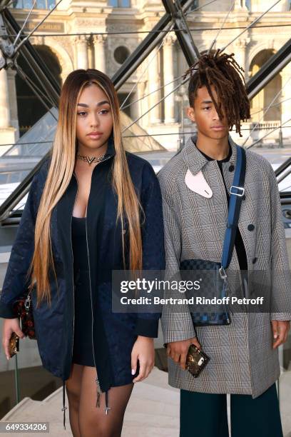 Jaden Smith and guest attend the Louis Vuitton show as part of the Paris Fashion Week Womenswear Fall/Winter 2017/2018 on March 7, 2017 in Paris,...