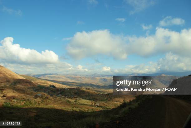 view of landscape in lesotho - maluti mountains stock pictures, royalty-free photos & images