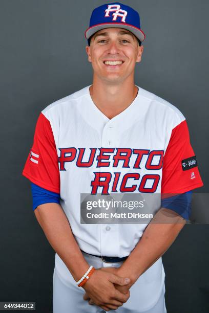 Enrique Hernandez of Team Puerto Rico poses for a headshot for Pool D of the 2017 World Baseball Classic on Tuesday, March 7, 2017 at Salt River...