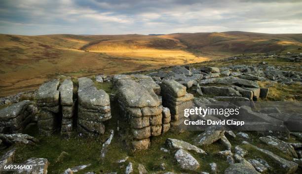 belstone tor on dartmoor, devon - outcrop stock pictures, royalty-free photos & images