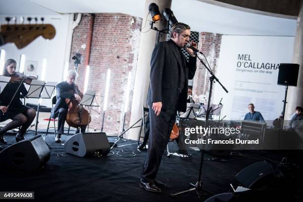 Musicien Blixa Bargeld performs during a Yang LI event At Palais de Tokyo as part of the Paris Fashion Week Womenswear Fall/Winter 2017/2018 on March...