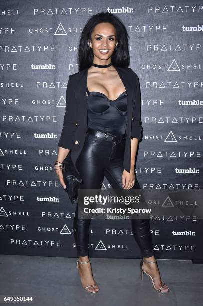 Britain's Next Top Model Talulah Eve Brown attends the Ghost in the Shell and Tumblr partner to explore the future of technology and fashion with a...