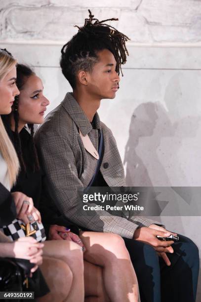 Jaden Smith attends the Louis Vuitton show as part of the Paris Fashion Week Womenswear Fall/Winter 2017/2018 on March 7, 2017 in Paris, France.