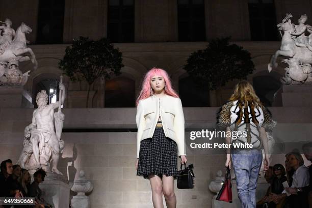 Fernanda Hin Lin Ly, general view, walks the runway during the Louis Vuitton show as part of the Paris Fashion Week Womenswear Fall/Winter 2017/2018...