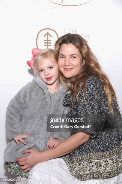 Drew Barrymore and daughter Frankie Barrymore Kopelman attend the 2017 Society Of MSK Bunny Hop at 583 Park Avenue on March 7, 2017 in New York City.