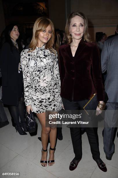 Zahia Dehar and Marisa Berenson attend "Dessiner L'Or et L'Argent Odiot Orfevre" Exhibition Launch at Musee Des Arts Decoratifs on March 7, 2017 in...