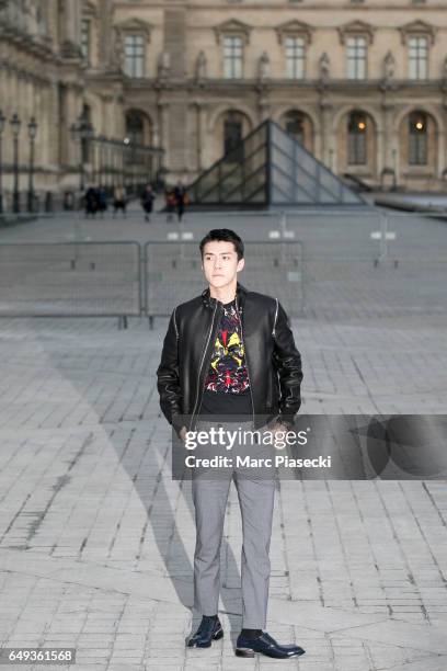 Sehun attends the Louis Vuitton show as part of the Paris Fashion Week Womenswear Fall/Winter 2017/2018 on March 7, 2017 in Paris, France.