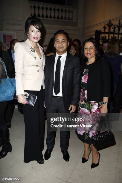 President Of Odiot Pia Hofmann-Piard and Prince and Princess Ravichack Norodom attend "Dessiner L'Or et L'Argent Odiot Orfevre" Exhibition Launch at...