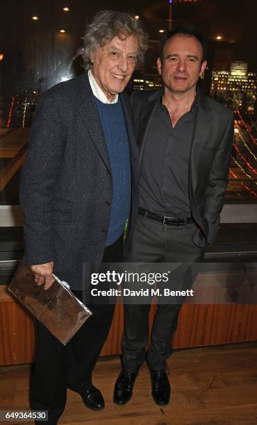 Sir Tom Stoppard and Matthew Warchus attend the press night after party for The Old Vic's production of "Rosencrantz & Guildenstern Are Dead" at The...