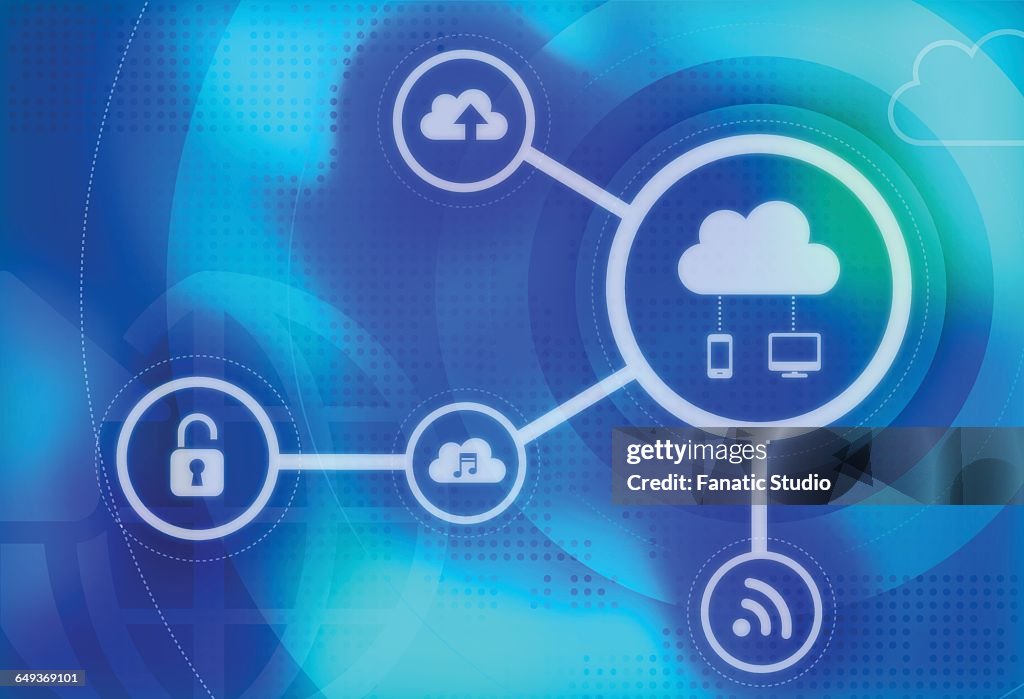 Illustrative image of secure cloud computing concept