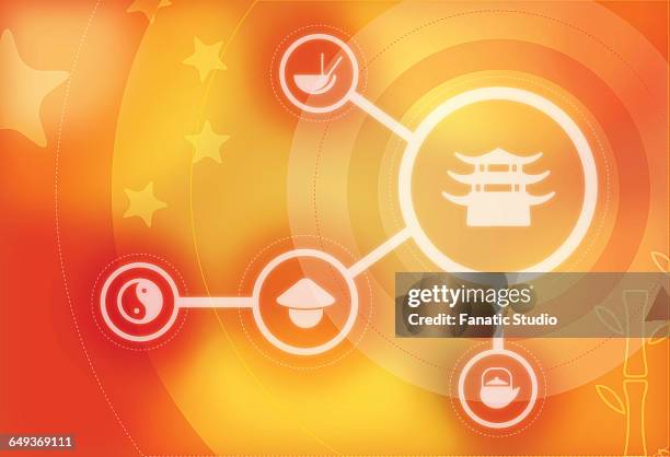 illustrative image representing concept of chinese pagoda - feng shui stock illustrations