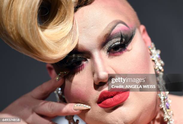 Contestant Eureka O'Hara attends "RuPaul's Drag Race"- Season Premiere party on March 7, 2017 in New York City. / AFP PHOTO / ANGELA WEISS