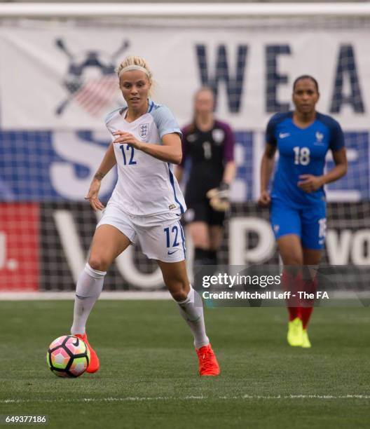 Rachel Day of England controls the ball against France during the SheBelieves Cup at Talen Energy Stadium on March 1, 2017 in Chester, Pennsylvania.