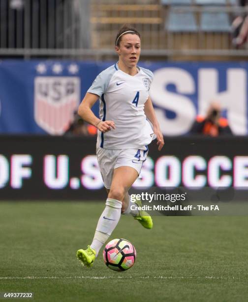 Lucy Bronze of England controls the ball against France during the SheBelieves Cup at Talen Energy Stadium on March 1, 2017 in Chester, Pennsylvania.