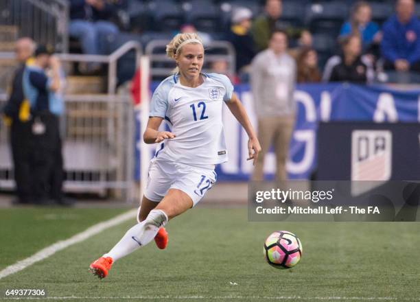 Rachel Day of England controls the ball against France during the SheBelieves Cup at Talen Energy Stadium on March 1, 2017 in Chester, Pennsylvania.