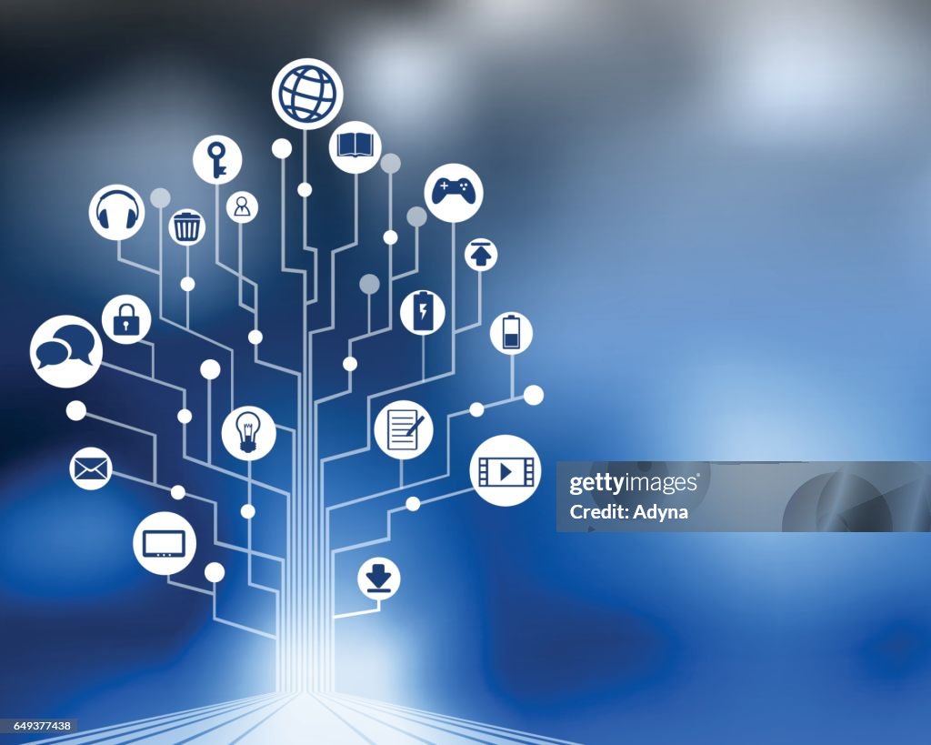 Digital Tech Tree Digital Technology Tree High-Res Vector Graphic - Getty Images