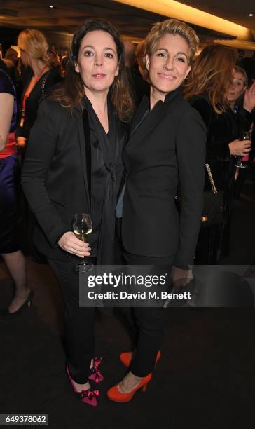 Olivia Colman and Tamsin Greig attend 'Up Next: The National Theatre's Annual Fundraising Gala" at The National Theatre on March 7, 2017 in London,...