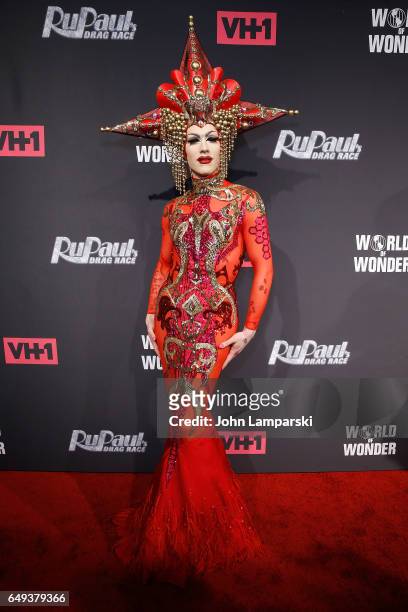 Sasha Velour attends "RuPaul's Drag Race" season 9 premiere party & meet The Queens Event at PlayStation Theater on March 7, 2017 in New York City.