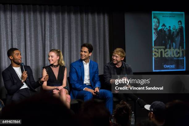 Actors Lucien Laviscount, Phoebe Dynevor, Luke Pasqualino and Rupert Grint attend SAG-AFTRA Foundation's Conversations with "Snatch" at SAG-AFTRA...