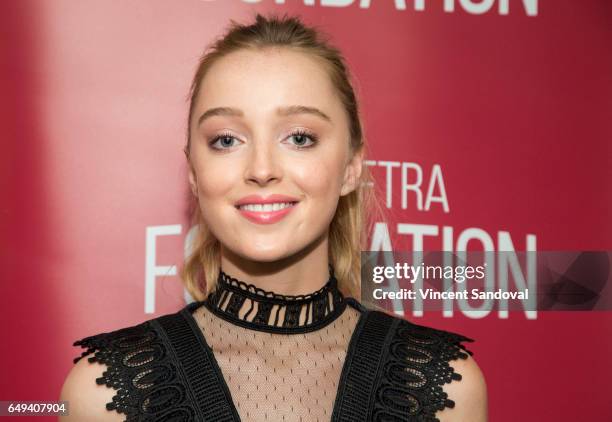 Actress Phoebe Dynevor attends SAG-AFTRA Foundation's Conversations with "Snatch" at SAG-AFTRA Foundation Screening Room on March 7, 2017 in Los...