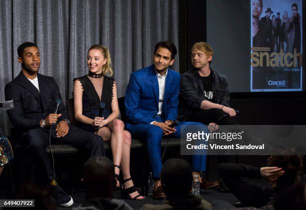 Actors Lucien Laviscount, Phoebe Dynevor, Luke Pasqualino and Rupert Grint attend SAG-AFTRA Foundation's Conversations with "Snatch" at SAG-AFTRA...