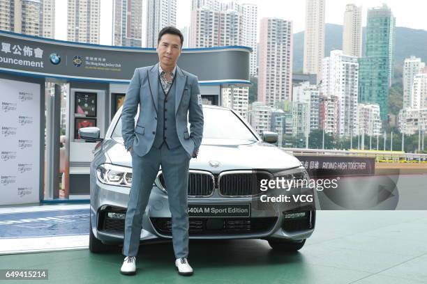 Actor Donnie Yen attends the press conference of BMW Hong Kong Derby Selections Announcement on March 8, 2017 in Hong Kong, China.