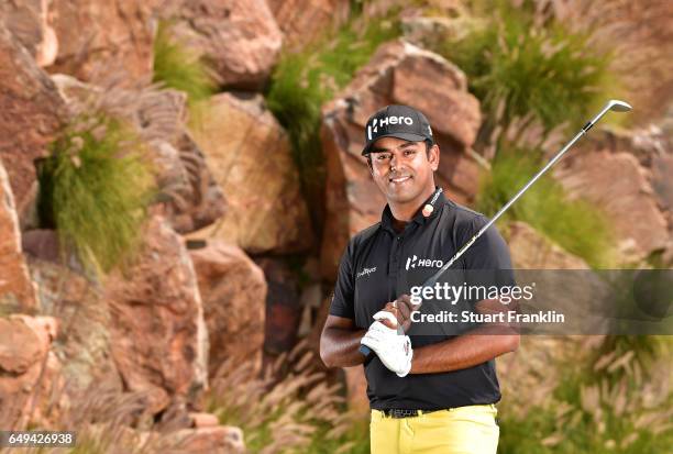 Anirban Lahiri of India poses for a picture during the pro am prior to the start of the Hero Indian Open at Dlf Golf and Country Club on March 8 2017...