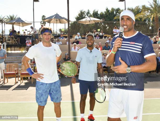 Tennis Athletes Malek Jaziri and Donld Young support Boris Kodjoe in The 13th Annual Desert Smash hosted by Jon Hamm, benefitting St. Jude Children's...