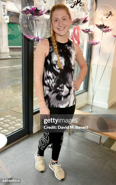 Laura Trott attends the Bobbi Brown Cosmetics 'Pretty Powerful Campaign' launch, celebrating International Women's Day at Psycle on March 8, 2017 in...