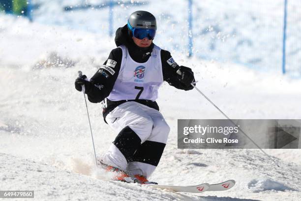 Bradley Wilson of the United States competes in the Men's Moguls qualification on day one of the FIS Freestyle Ski & Snowboard World Championships...