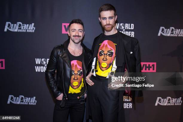 Matteo Lane and Taylor Orear attend "RuPaul's Drag Race" Season 9 Premiere Party & Meet The Queens Event at PlayStation Theater on March 7, 2017 in...