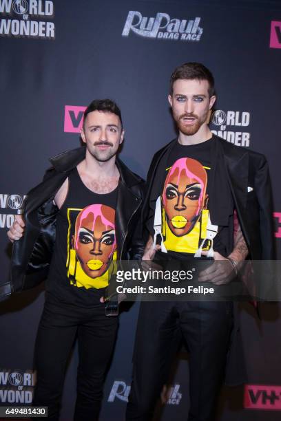 Matteo Lane and Taylor Orear attend "RuPaul's Drag Race" Season 9 Premiere Party & Meet The Queens Event at PlayStation Theater on March 7, 2017 in...
